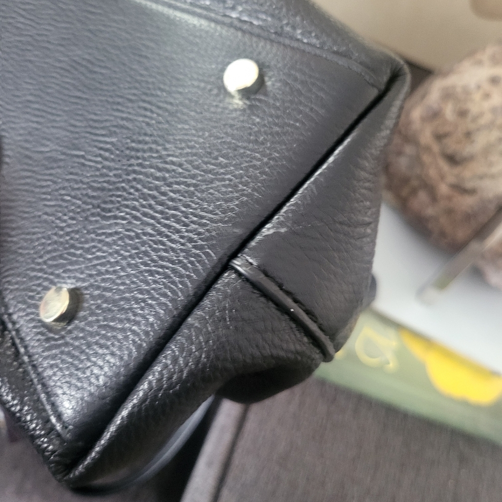 Kate Spade Black Soft Pebbled Leather Handbag Made In Spain - Picture 9 of 10